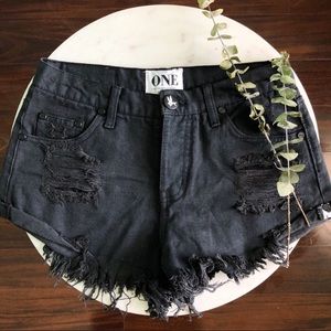 One Teaspoon Bandit Black Shorts